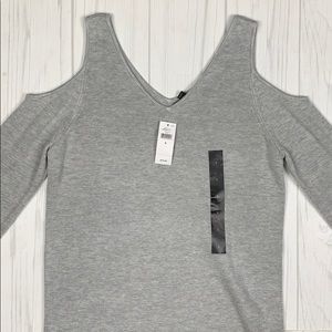 NWT Banana republic grey cold shoulder sweater